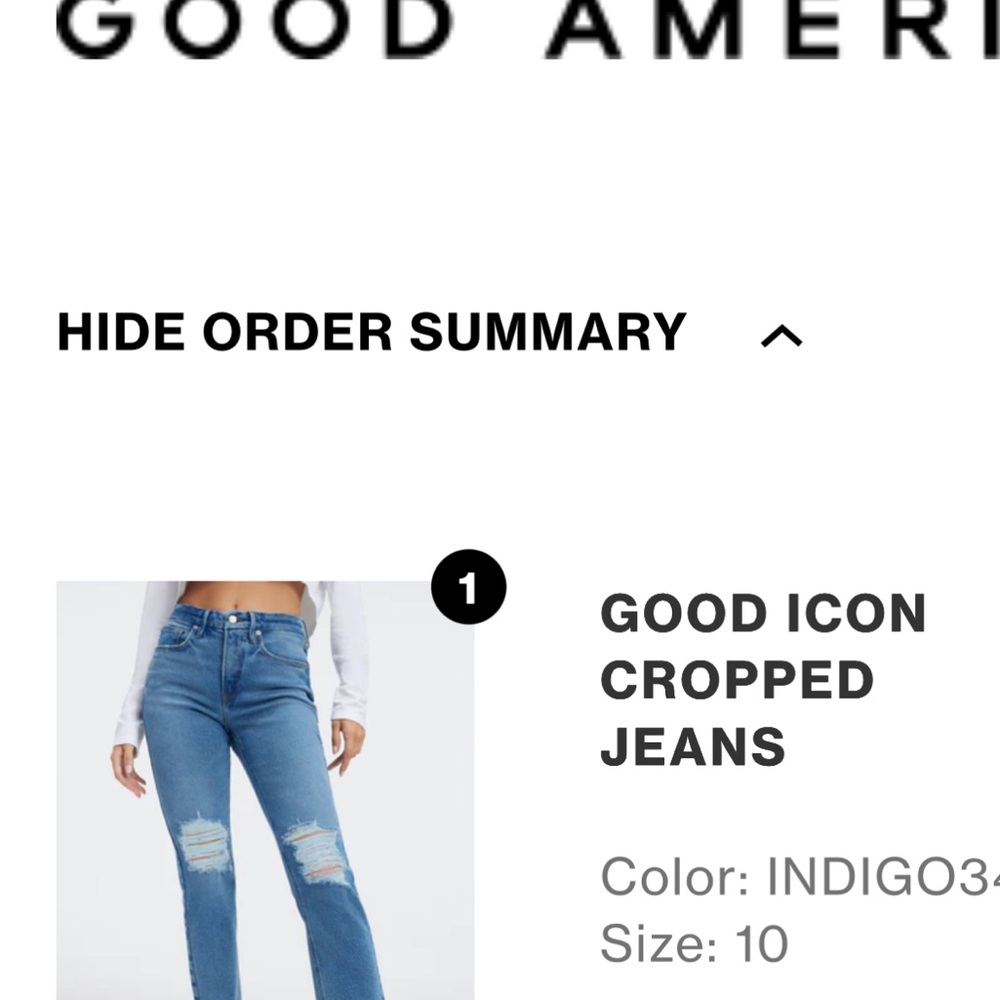 Good American Blue Ankle Cropped Jeans